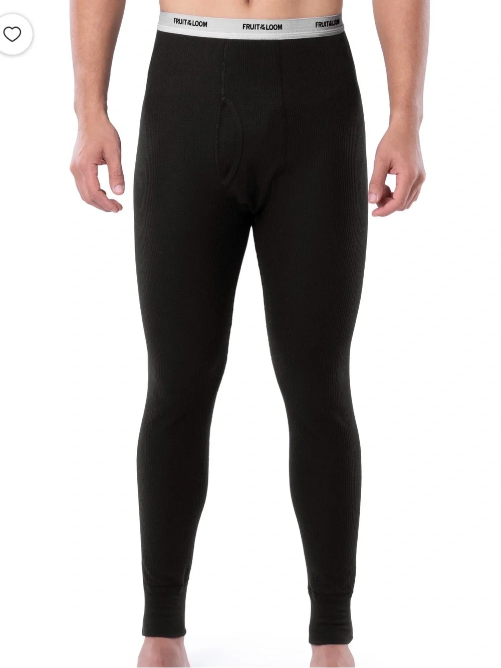 Fruit of the Loom Men's Thermal Pant - Black and Gray